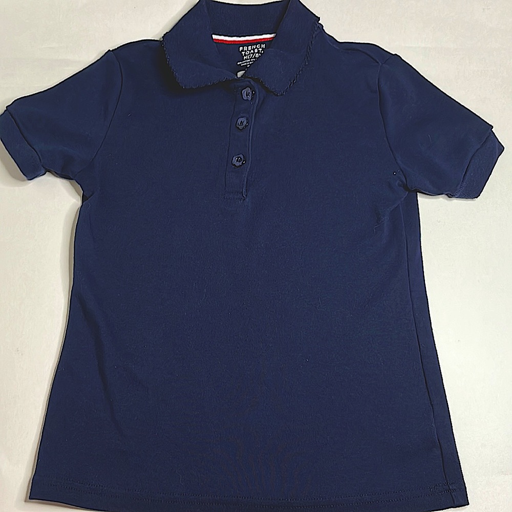 7-8 girls navy polo